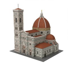 Detailed Architectural Model of Historic Florence Cathedral Building