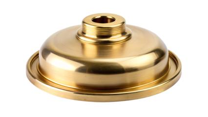 A shiny gold brass cap isolated on transparent background