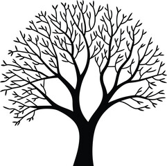 Obraz premium Black and white tree vector illustration silhouette graphic design nature art tree drawing tree image 
