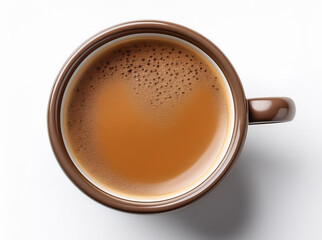 A ceramic cup of hot black coffee with crema, placed on a clean white background. Minimal and elegant presentation, perfect for showcasing classic espresso or fresh brewed coffee.
