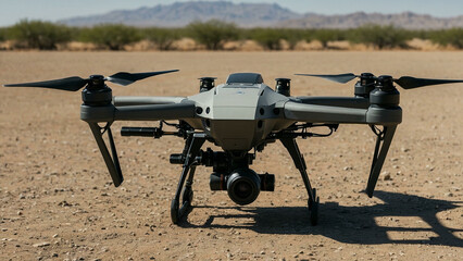 Military drone controlled by AI in warzone