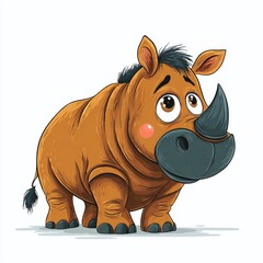 Fototapeta premium Unleash Your Creativity Expert Visual Prompt Generator for Realistic Rhino Imagery Detailed Anxious Animal Portraits