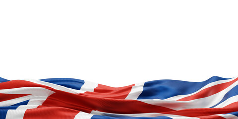 United kingdom or england flag on transparency background with copy space 3D render