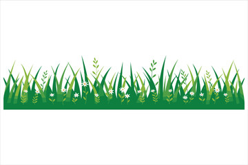 Green Grass Borders Collection Bundle| Green Meadow Nature Elements 