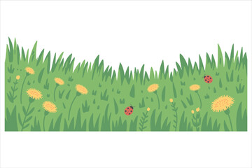Green Grass Borders Collection Bundle| Green Meadow Nature Elements 