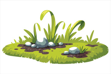 Green Grass Borders Collection Bundle| Green Meadow Nature Elements 