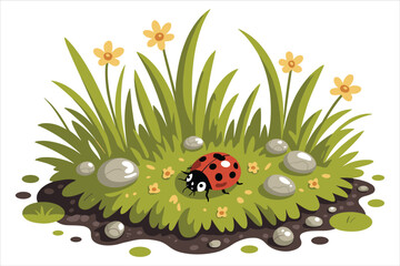 Green Grass Borders Collection Bundle| Green Meadow Nature Elements 