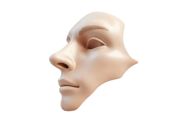 Realistic human nose illustration showcasing intricate details of anatomy and form for educational and artistic purposes