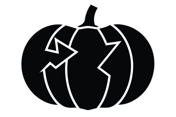 broken pumpkin vector icon