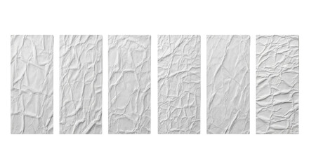 white paper wrinkled poster template ,blank glued creased paper sheet mockup.white poster mockup on...
