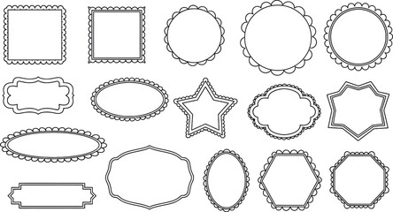 Collection of vintage frames in various shapes offers a touch of antique elegance for decoration, crafts, and enhancing memories with a classic design.