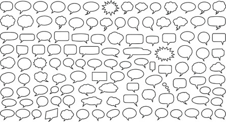 Variety of speech bubbles and thought balloon vector collection perfect for dialogues, discussion and presentations, great for text and designs to visually convey messages.
