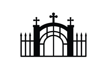 Obraz premium cemetery gate vector icon