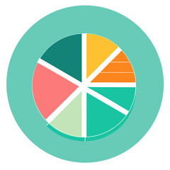 Obraz premium Colorful Round Chart Graphic Illustration Data Visualization