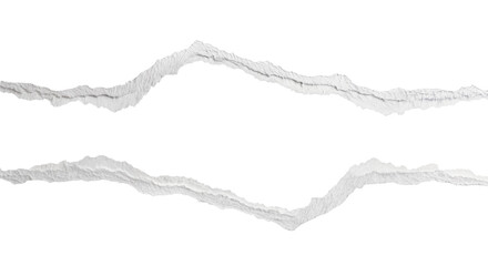 ripped torn paper edges isolated with clipping path on black background