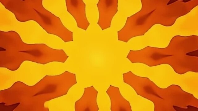 zigzag sunburst, rotating sunburst, retro vector background, vintage zigzag rays, seamless loop, retro loop video, warm retro colors, vector animation, psychedelic sunburst, abstract retro loop, hypno