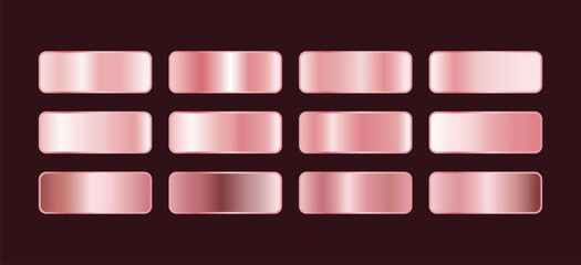 Metallic Pink Gradient Vector Set