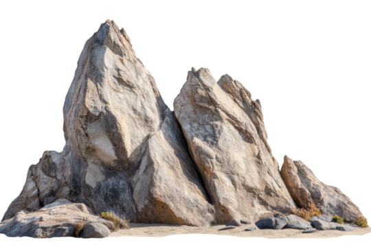 Pointed rocks rising majestically on a mountain landscape, showcasing stunning natural formations, isolated amid rugged terrain with minimal vegetation, embodying the beauty of untouched wilderness