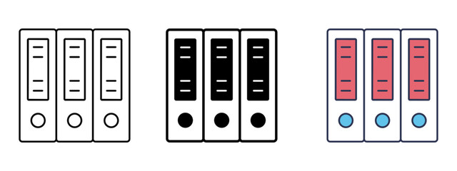 Binders Icon – Line, Glyph & Fill Style