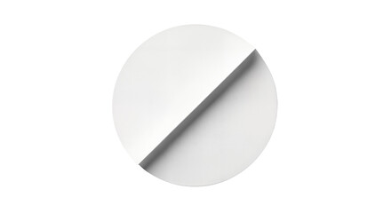 blank white round paper sticker label isolated with clipping path on white background