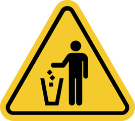 Garbage disposal warning sign