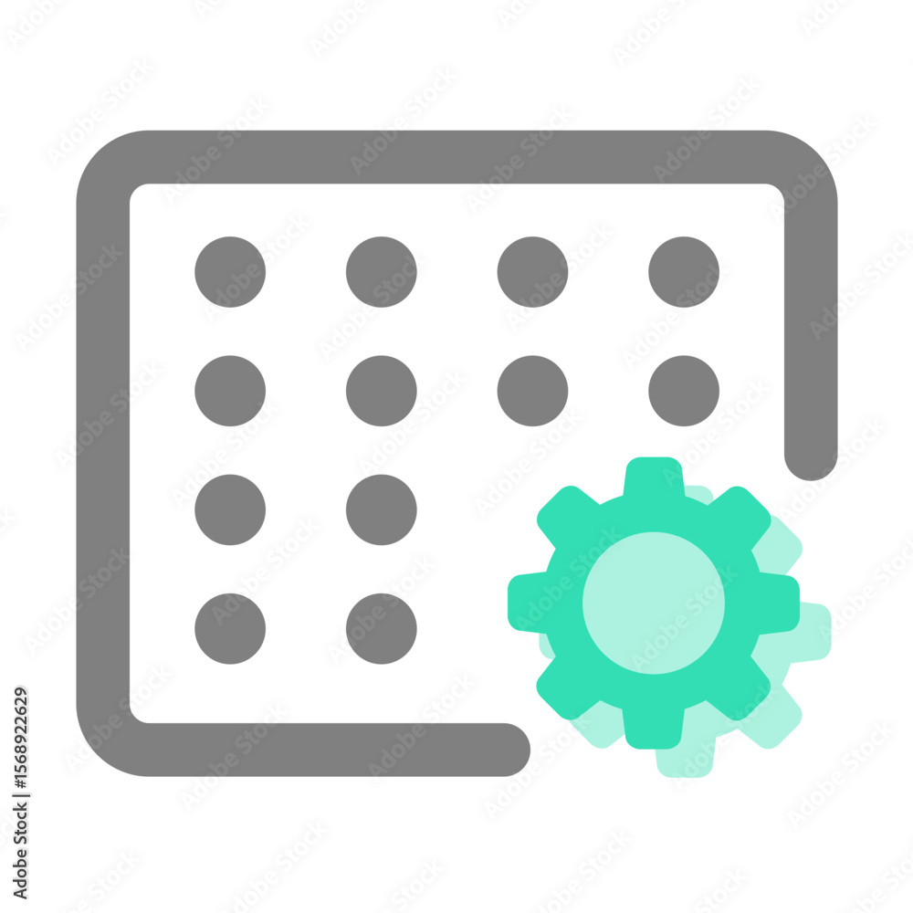 Poster abstract digital graphic depicting a gaming controller button with a stylized turquoise element