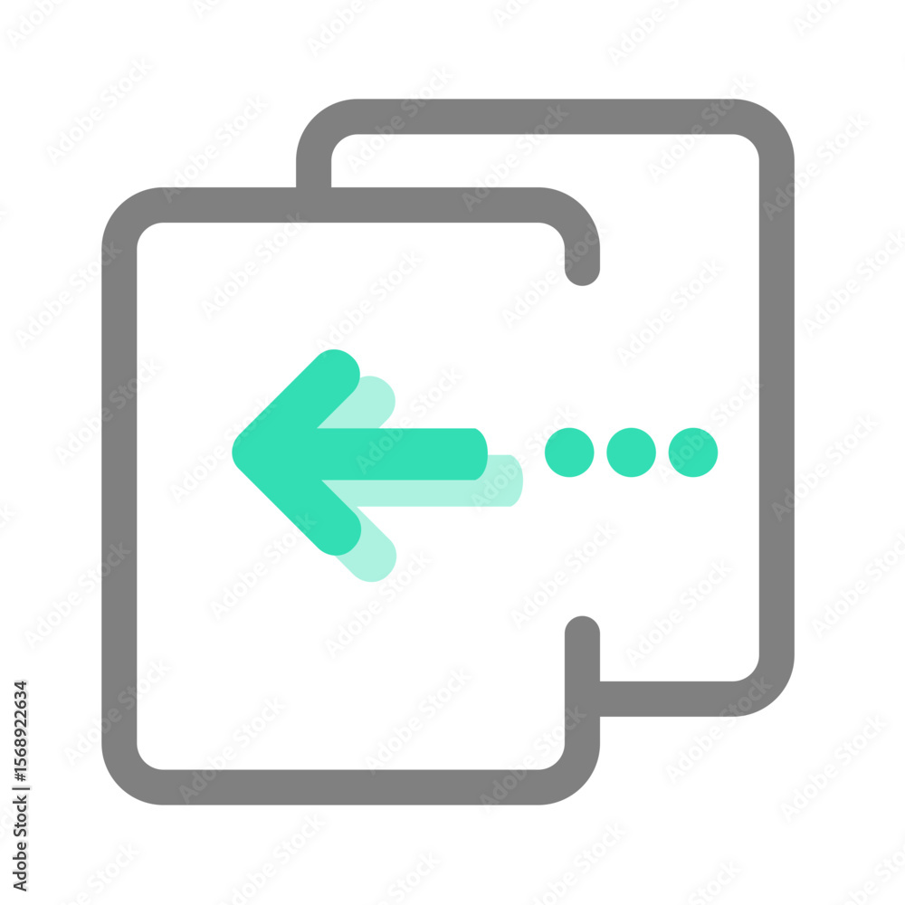 Poster digital arrow icon with square and rounded edges illustrating transferring and movement concepts