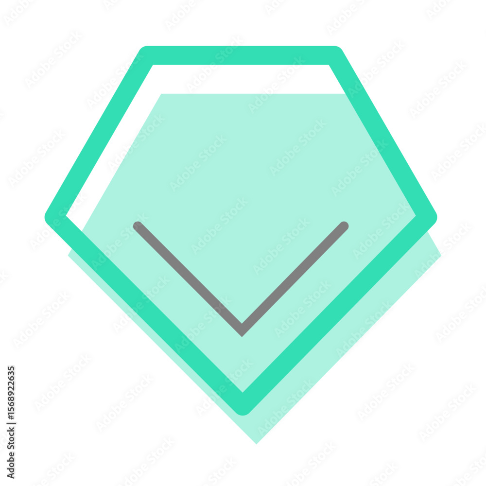 Poster geometric pixelated turquoise gem with transparent background perfect for digital design projects