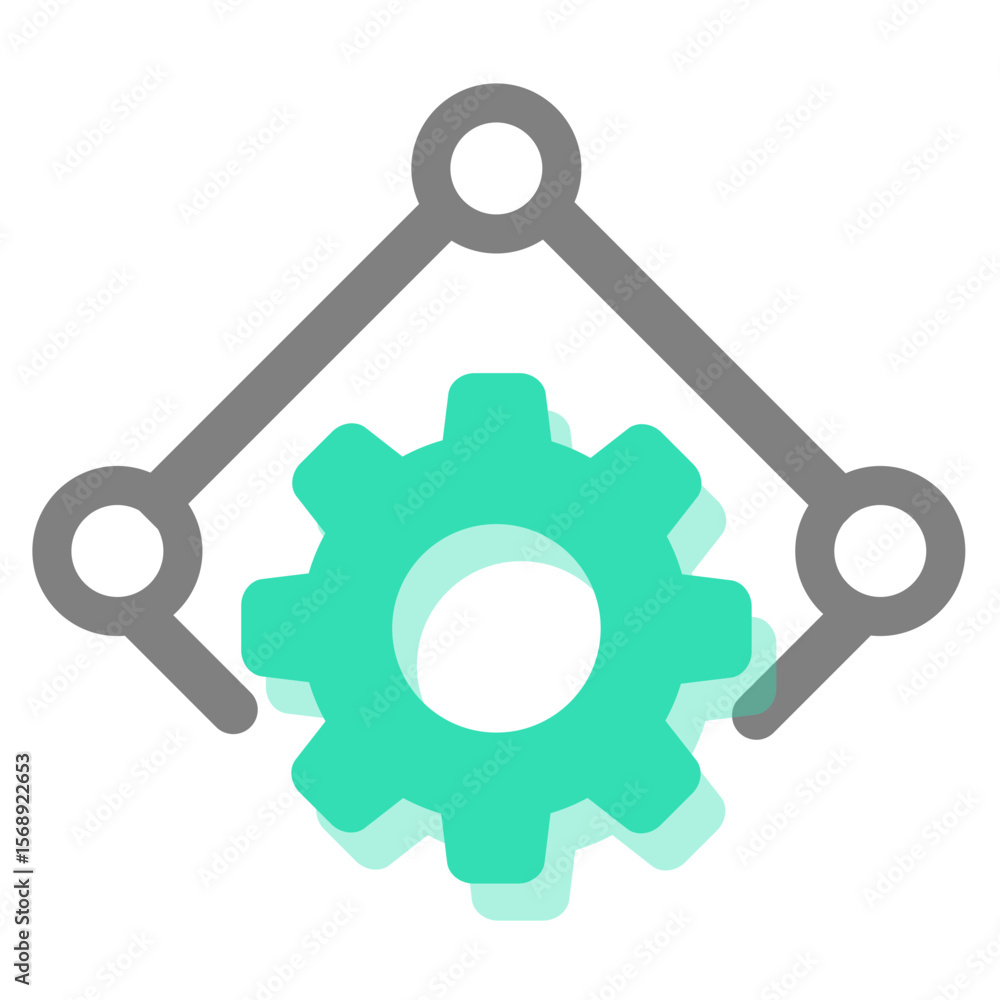 Poster abstract and modern pixelated badge design with vibrant teal and gray color gradients
