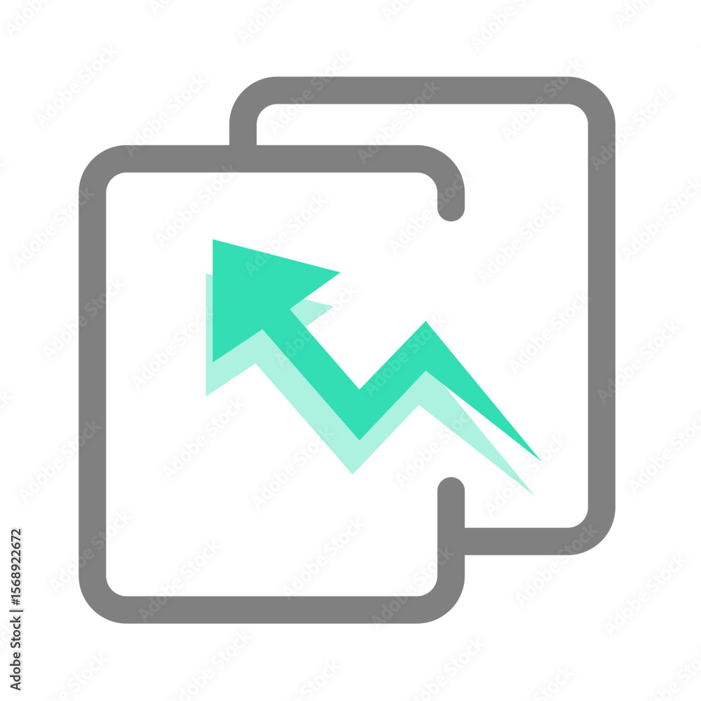 Poster abstract pixelated green flow design element in a grey square on a transparent background