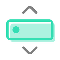 Abstract pixelated illustration of a teal rectangular shape with transparency for design elements