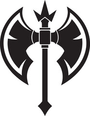 double headed axe silhouette isolated on white background