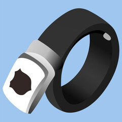Simple Belt Illustration. Minimal Black Waist Accessory