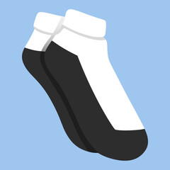 Simple Black and White Socks Illustration. Minimal Fashion Accessory