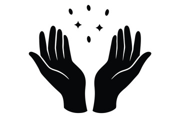 floating hands vector icon
