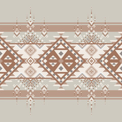 Geometric tribal pattern with soft brown and nude tones. A minimal, symmetrical design perfect for boho and textile projects.