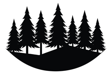 foggy forest vector icon