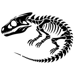 Reptile skeleton silhouette