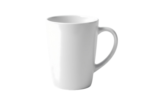 White Ceramic Mug isolated on transparent baackground