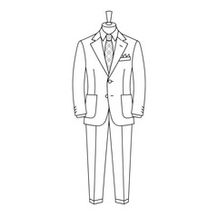 vector illustration of business suit coloring page
