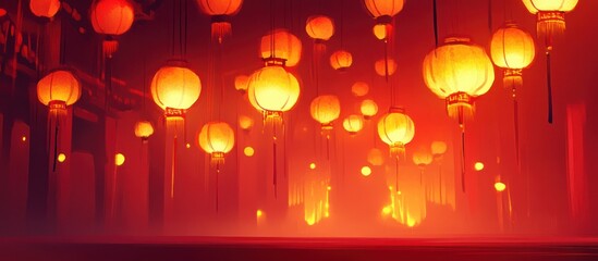 Warm glow of many lanterns