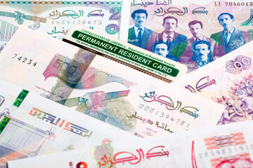 American permanent resident card on Algerian dinar