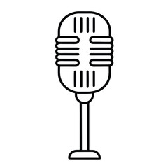 vintage microphone line art icon