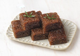 Wajik is a traditional Javanese wedding dish made from sticky rice, coconut milk and brown sugar.