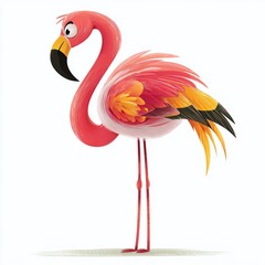 Obraz premium A Humorous Visual Prompt Embarassed Flamingo for Creative AI Art Generation