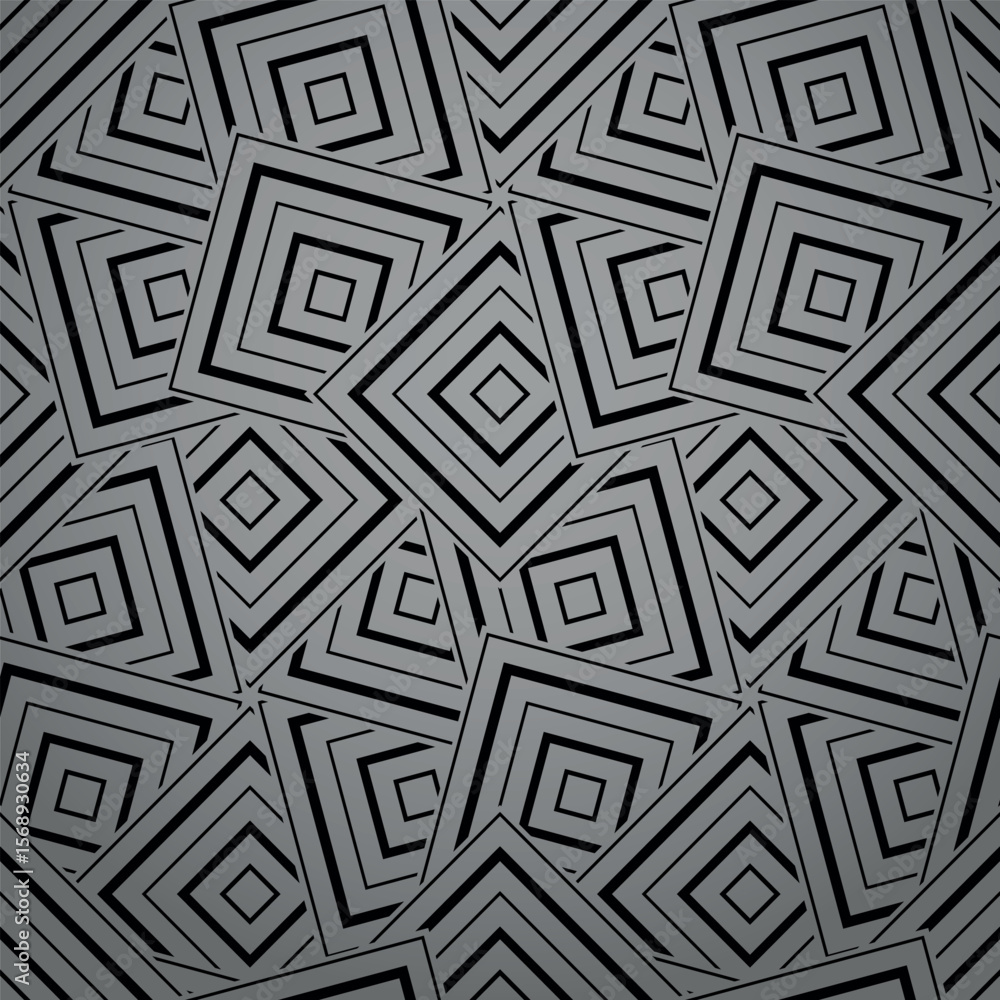 Aufkleber Abstract geometric pattern. A seamless vector background. Gray and black ornament. Graphic modern pattern. Simple lattice graphic design