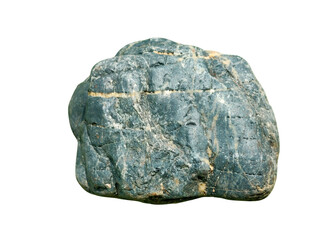 A rough, dark green to bluish stone with natural beige streaks and a textured surface.