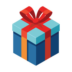 Obraz premium A small, neatly tied gift box with a red bow, a symbol of a special gift, birthday, or celebration.