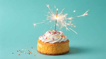Festive Cupcake with Sparkler