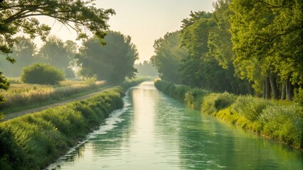 Tranquil Canal at Golden Hour